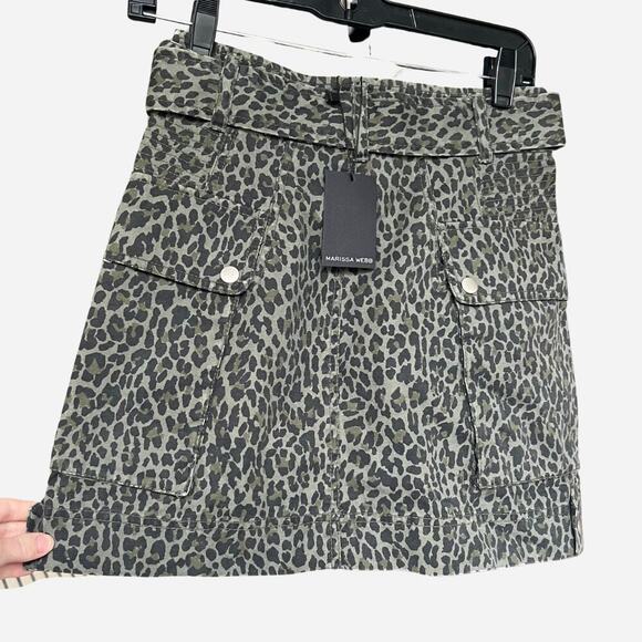 Marissa Webb Belle Print Canvas Skirt Olive Green NWT - Picture 4 of 9